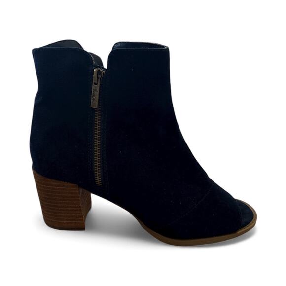 Mari A. Axle Navy Blue Peep-Toe Faux Suede Ankle Bootie Boot Size 10 - Picture 3 of 9